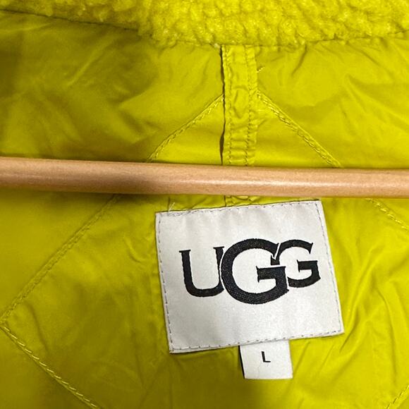 UGG Brayden Puffer Jacket Relish Green Yellow Sz L $248 - Picture 8 of 10
